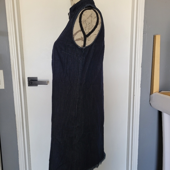 Gap Denim Dark Wash Zip Mini Dress with Pockets Size Small - Picture 5 of 9